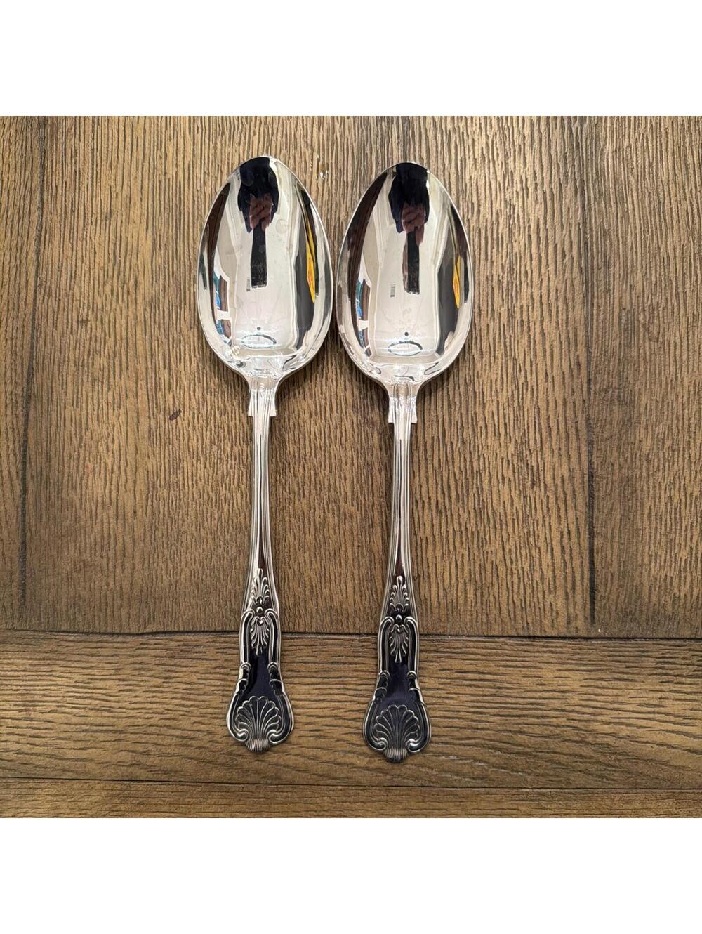 Arthur Price King Serving Spoons Set 2 Silverplate Ornate Replacement